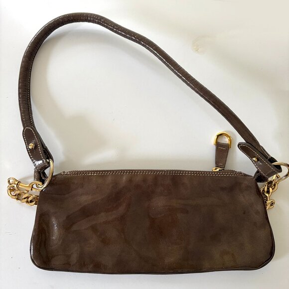 Vintage Guia’s 1964 Shiny Taupe Genuine Leather Shoulder Bag - Picture 2 of 5